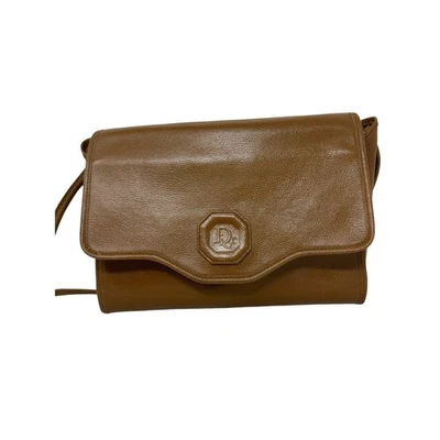 Bolso de Hombro de Cuero Christian Dior Clásico Marrón Cartera Correa Fina Logo Dior De Colección Foto 1 de 4