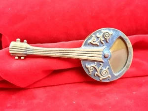 Vintage Miniatur Messing Mandoline mit Geheimfach Made in Israel - Bild 1 von 3