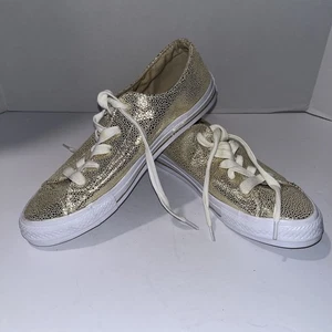 Converse Chuck Taylor All Star Low Top Gold Metallic Women’s 7/38 Euro - Picture 1 of 12
