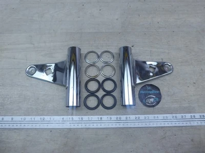 1981 Suzuki GS450T S20955) chrome front fork ears headlight mount set  - Image 1 of 4