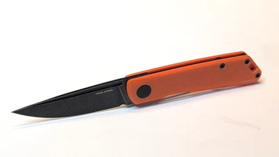 Cuchillo de Bolsillo REAL STEEL Luna Phantom Flipper Naranja G10 Recubierto D2 Hoja de Acero Foto 1 de 4