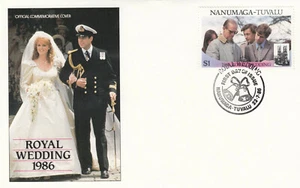 Prince Andrew Fergie Royal Wedding Nanumaga-Tuvalu FDC 1986 (85301) - Picture 1 of 1