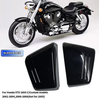 Gloss Black Battery Side Fairing Covers For Honda VTX1800C Custom 2002-04 06-08 Foto 1 de 4