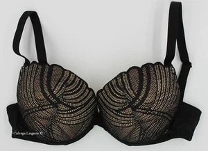 NWT Cosabella MINOA1133 "Minoa" Push-Up, Underwire Lace Bra, Black, Italy - Picture 1 of 7