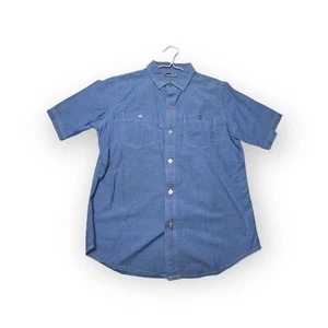 Golite Shirt Men's Short Sleeve Button Front Pockets Blue Chambray Casual M - Picture 1 of 3