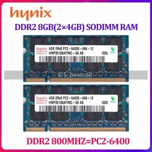 Hynix DDR2 8GB(2x4GB) PC2-6400 800MHZ RAM Laptop Memory SO-DIMM Notebook 200pin - Picture 1 of 5