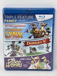 Triple Feature Family - The Missing Lynx / Donkey X / Disco Worms (Blu-ray) NEW! - Imagen 1 de 5