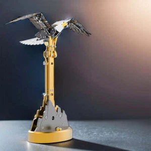 Metal Model Bald Eagle Sculpture Kit with Flapping Wings DIY Assembly Toys - Picture 1 of 11