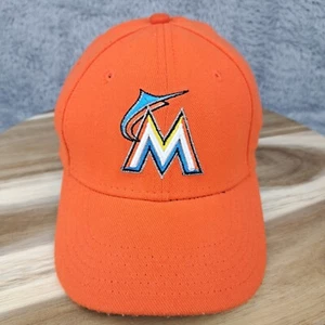 Miami Marlins Hat Cap Flex Fit Youth/ Child Orange White MLB New Era Baseball - Picture 1 of 9