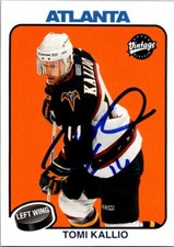Tomi Kallio autographed hockey card (Thrashers) 2001 Upper Deck Vintage #11