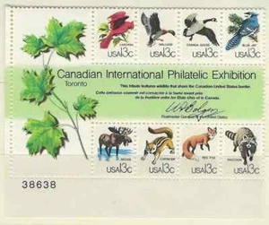 US Stamp Scott 1757 13c CAPEX Souvenir Sheet MNH Plate block - Picture 1 of 1