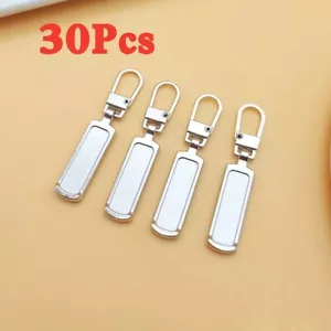 30X Silber Reißverschluss Fixierer Reparatur Zuglasche Kit Ersatz geformt Schieber Fix Abzieher - Bild 1 von 12