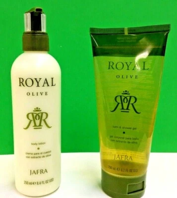Набор лосьонов для тела JAFRA Royal Olive 8,4 жидких унции и гель для ванны и душа 6,7 жидких унции - Изображение 1 из 3