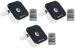 (3) Rockville Mini RF1 V2 RGBWA+UV DMX DJ/Party LED Wash Lights+4-Ch RF Remote - Picture 1 of 12