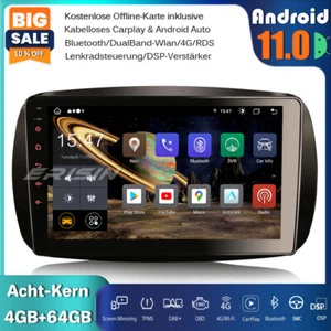 9" 8-Core Android 11 Autoradio GPS Navi DAB+ CarPlay SWC für Mercedes Benz SMART - Bild 1 von 12