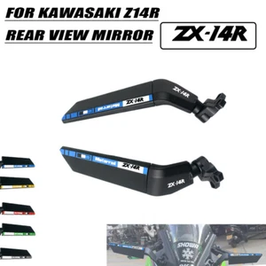 Adjustable Large Wind Swivel Wing Side Mirrors For KAWASAKI NINJA ZX14R ZZR1400 - Picture 1 of 28