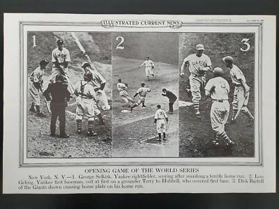 Pôster Premium Original 1936 Ilustrado Notícias Atuais Lou Gehrig & Dick Bartell - Imagem 1 de 4