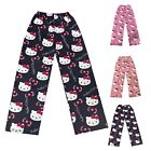Summer Hello Kitty Pajamas Black Women Casual Home Pants Unisex Loose Trousers