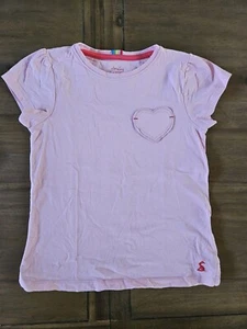 Joules Girls Light Pink Heart Shirt Size 6 - Picture 1 of 5