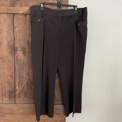 Pantalones de vestir Grace Elements marrón capris talla 18W pantalones bolsillos recortados Foto 1 de 4