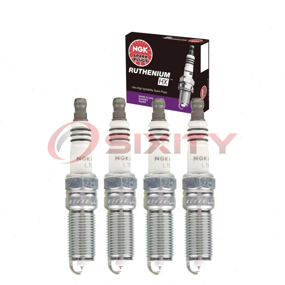 4 pc NGK Ruthenium HX Spark Plugs for 2013-2019 Cadillac ATS 2.0L L4 kl - Image 1 of 4