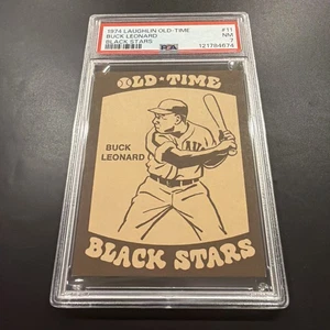 1974 Laughlin Old Time Black Stars Buck Leonard #11 PSA 7 NM SET BREAK - Picture 1 of 2