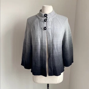 Jones New York Strickjacke Damen Gr. Large Petite Grey Ombré Knebelausschnitt vorne offen - Bild 1 von 6