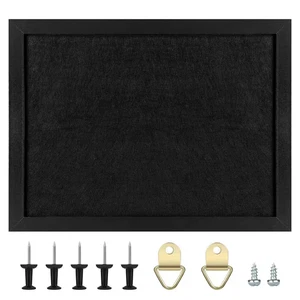 14.6 In. X 11 In. X 0.7 In. Black Outdoor/Indoor Cork Bulletin Board for Office, - Picture 1 of 12