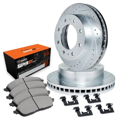 For Dodge W250 81-93 Drilled & Slotted Front Brake Kit w Super Duty Pads Foto 1 de 2
