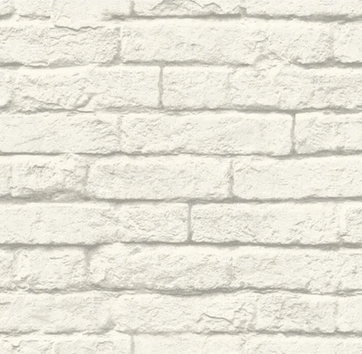 Papel pintado prepasado blanco ladrillo y mortero MAGNOLIA HOME Joanna Gaines 56 pies cuadrados Foto 1 de 4