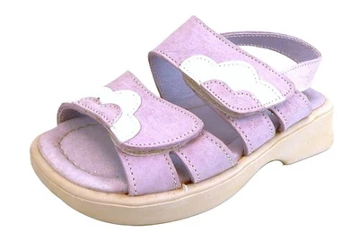 DE OSU/FARO - Spain -Girls Purple Lavender Leather Sandals - European 24 Size 7 - Imagem 1 de 4