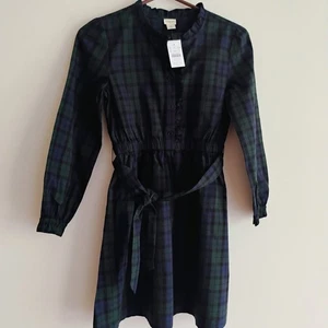 NWT J. Crew Crewcuts Green Blue Tartan Ruffle Holiday Plaid Dress Girls 12 - Picture 1 of 12