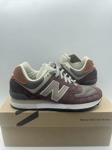 New Balance 576 Hecho en Inglaterra Borgoña Gamuza Zapatos Informales Reino Unido 5 - Imagen 1 de 9