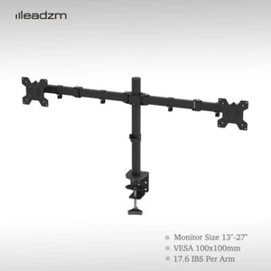 Double Twin Arm Desk Mount Bracket LCD Computer Monitor Stand 13"-26" Screen TV - Picture 1 of 10