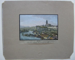 Bern Gesamtansicht von der Thuner Straße Orig Aquatinta 1840 Schweiz F. N. König - Bild 1 von 3