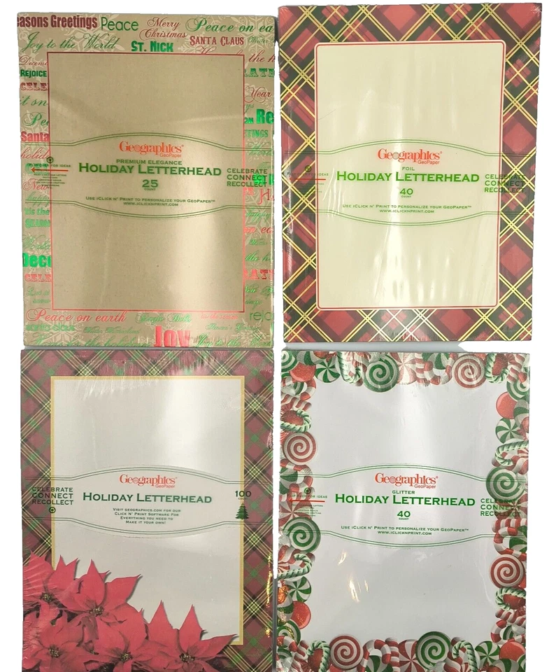 Papel con membrete Geographics Holiday Christmas - TU ELECCIÓN - ENVÍO GRATUITO EE. UU. Foto 1 de 1