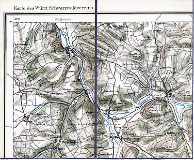 Königsbach Remchingen Pfinztal 1905 Orig. Teilkarte/Ln. Wilterdingen Bilfingen • 4.26€