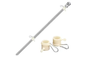 5FT Flag Pole Kit,Stainless Steel Heavy American US Flagpole (Clearance) $19.99 - Picture 1 of 10