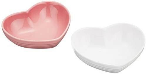 Le Creuset Dish Set Heart S 2 Disc Rose Quartz & White Raster