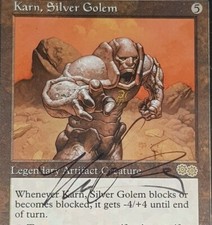 SIGNED, Karn Silver Golem, MTG, Played, Urza's Saga, Reserved List