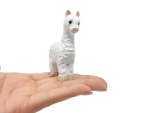 Llama Figurine Statue Alpaca Miniature Small Animal Party Decor Wood Art - Picture 1 of 7