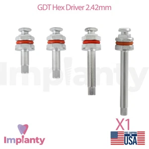 1x Destornillador hexagonal GDT 2,42 mm Herramienta de inserción y apriete Dentista de acero inoxidable - Imagen 1 de 5