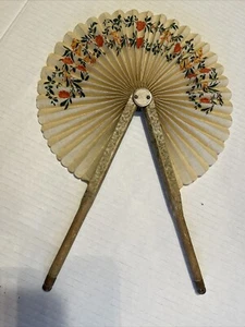 Anfang des 20. Jahrhunderts, handbemalt, handgehaltener klappbarer Ventilator - Bild 1 von 14