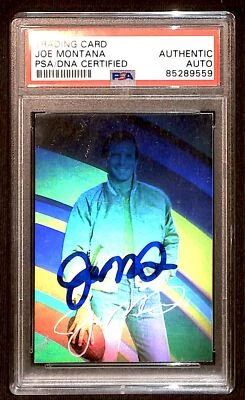 1991 Arena Hologram On Card Auto Joe Montana PSA BG6 - Image 1 of 2
