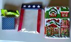 Patriotic Petaloo Sq Box- Patriotic Zip Cello Bag +Christmas House Cookie Box