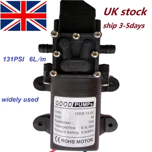 12V 70W Motor Micro Car Electric Diaphragm Self Priming Water Pump131PSI 6L/m UK - Picture 1 of 9