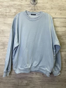 Brandy Melville Sweatshirt Womens Blue Crew Neck Oversized Pullover One Size - Picture 1 of 11