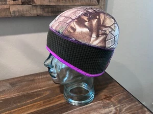 Huntworth Beanie Fleece Hat Reversible Camo/Purple One Size Hunting Cap - Picture 1 of 6