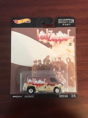 Boneco de brinquedo Hot Wheels Led Zeppelin II Super Van carro premium pilotos reais metal - Imagem 1 de 2