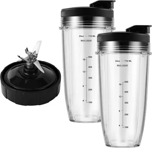 Ersatzteile 24 Unzen Mixer Becher mit 7 Flossen Extraktor Klinge für Nutri Ninja - Bild 1 von 4